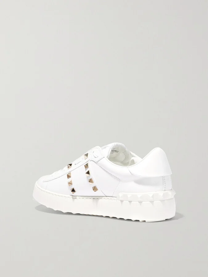 Valentino Garavani - Rockstud Untitled Leather Sneakers - White - Image 3