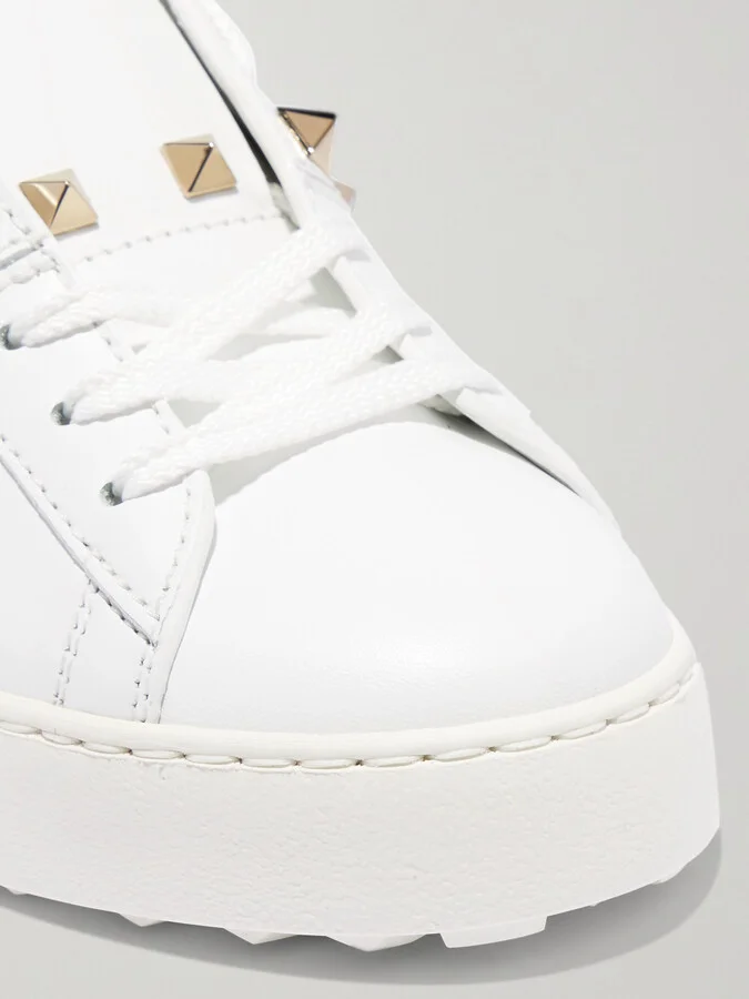 Valentino Garavani - Rockstud Untitled Leather Sneakers - White - Image 4