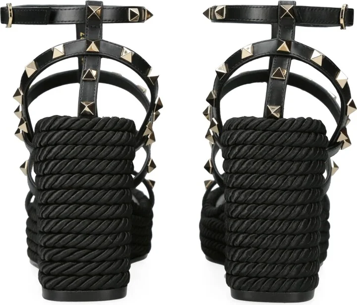 Valentino Garavani Rockstud Wedge Sandals 95 - Image 3