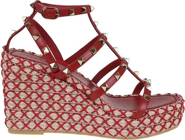Valentino Garavani Rockstud Wedged Sandals