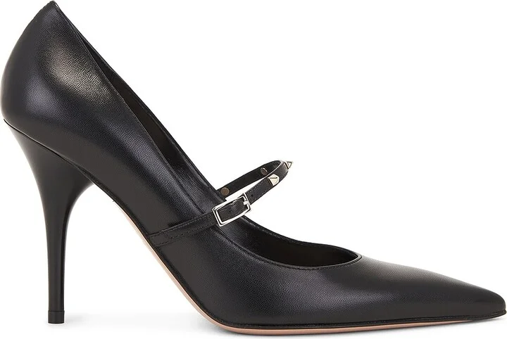Valentino Garavani Rockstud Wispy Mary Jane Heel in Black