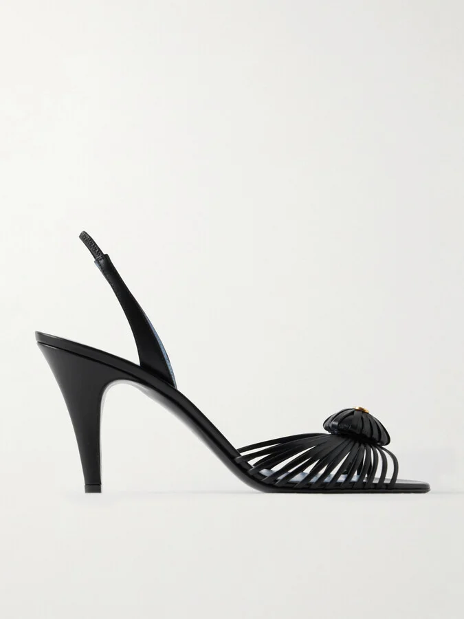 Valentino Garavani - Royal 85 Leather Slingback Sandals - Black