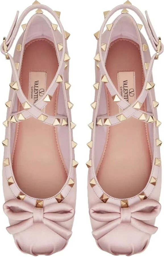 Valentino Garavani Satin "Rockstud" Ballerina - Image 2