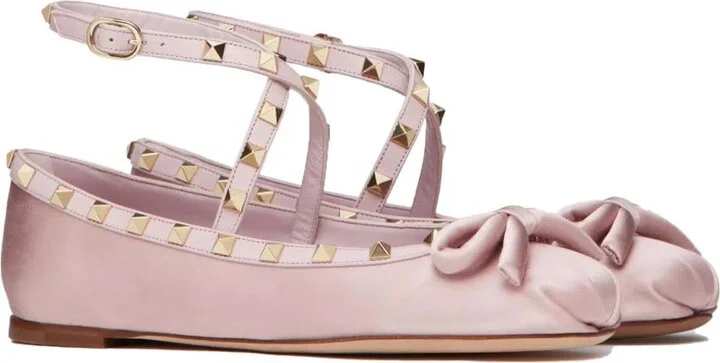 Valentino Garavani Satin "Rockstud" Ballerina - Image 4