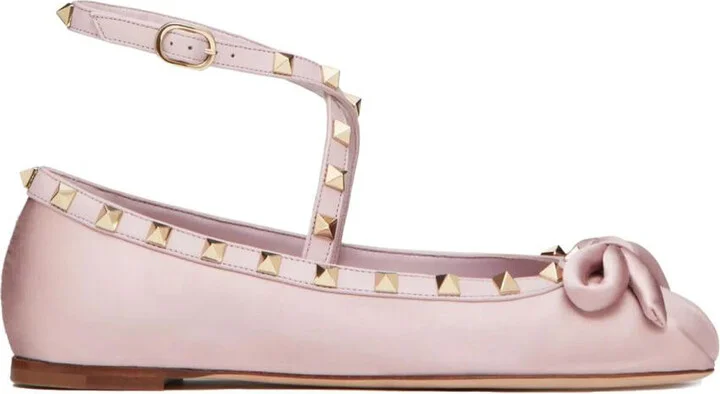 Valentino Garavani Satin "Rockstud" Ballerina