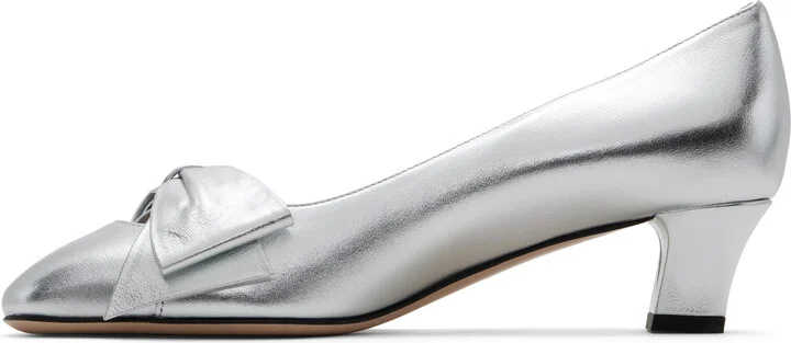 Valentino Garavani Silver Bowow Heels - Image 3