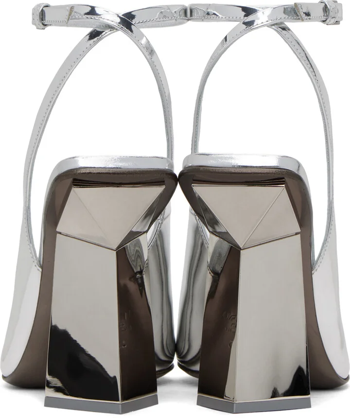 Valentino Garavani Silver One Stud Hyper Heels - Image 2
