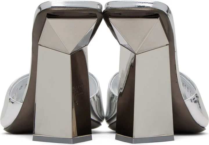 Valentino Garavani Silver One Stud Hyper Sandals - Image 2