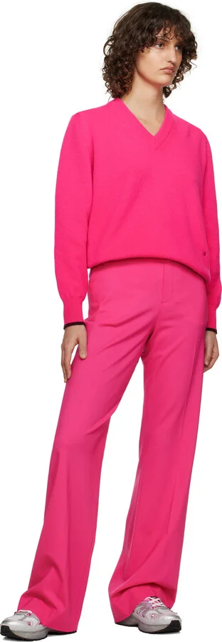Valentino Garavani Silver & Pink Studded Sneakers - Image 5