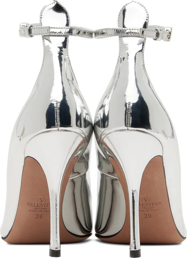 Valentino Garavani Silver Tan-Go 100 Heels - Image 2