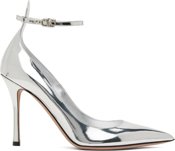 Valentino Garavani Silver Tan-Go 100 Heels
