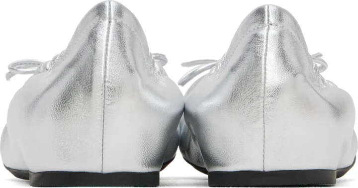 Valentino Garavani Silver VLogo Signature Ballerina Flats - Image 2