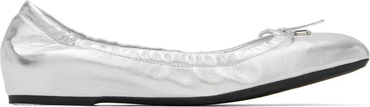 Valentino Garavani Silver VLogo Signature Ballerina Flats