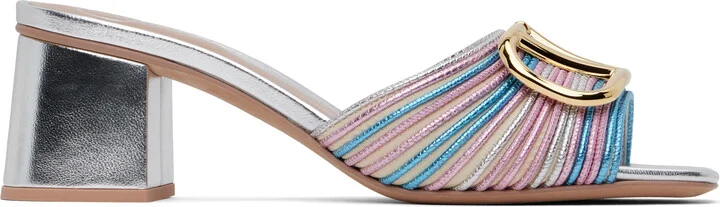 Valentino Garavani Silver VLogo Signature Heeled Sandals