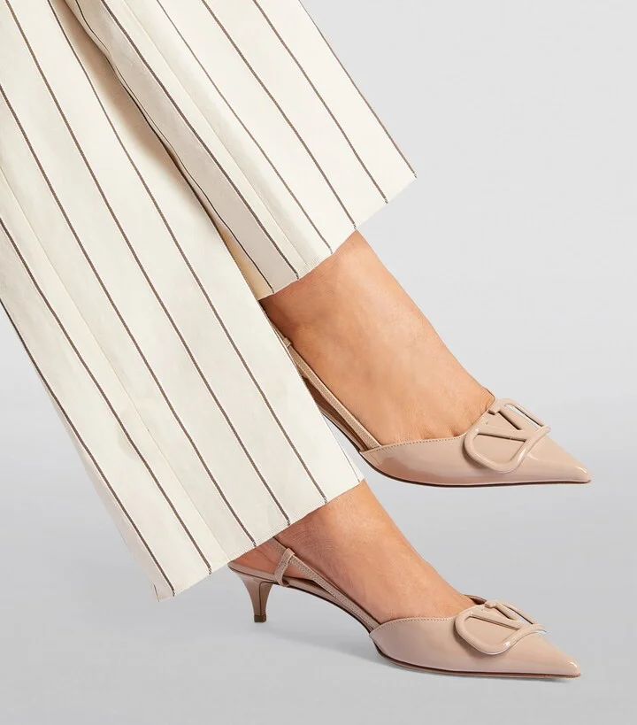 Valentino Garavani Slingback Logo Heels 40 - Image 2