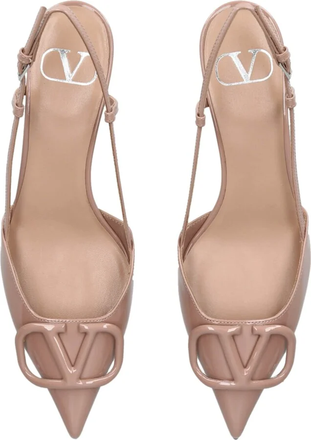Valentino Garavani Slingback Logo Heels 40 - Image 3