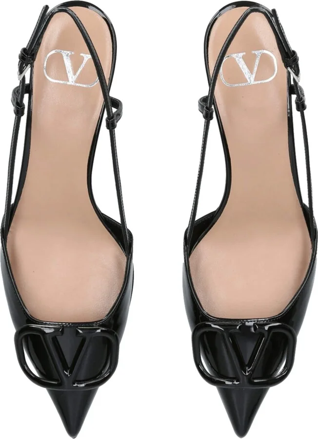Valentino Garavani Slingback Logo Heels 40 - Image 3