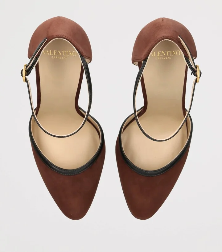 Valentino Garavani Suede Hi Dolly Pumps 105 - Image 4