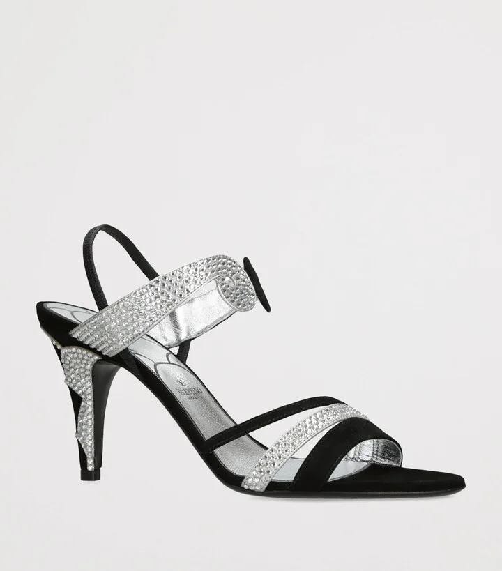 Valentino Garavani Suede L'Une et L'Autre Heeled Sandals 85 - Image 3