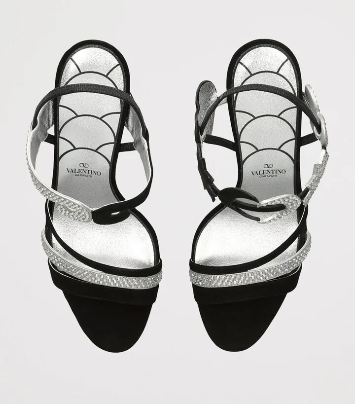 Valentino Garavani Suede L'Une et L'Autre Heeled Sandals 85 - Image 4