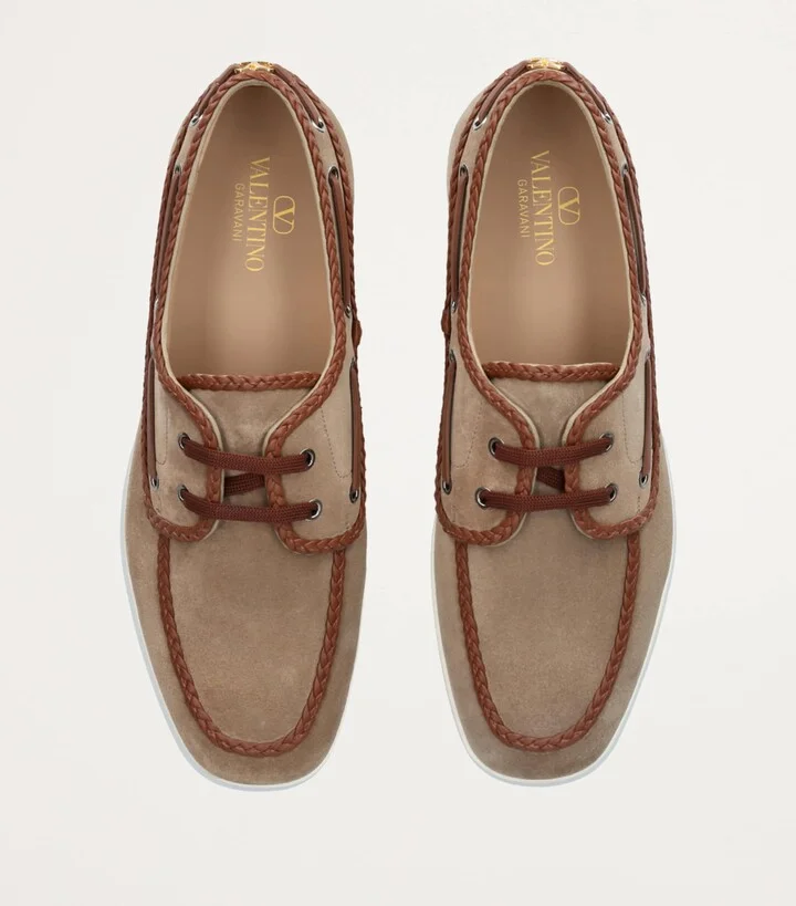 Valentino Garavani Suede Palm Avenue Boat Shoes - Image 4