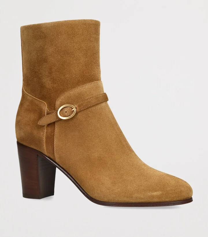 Valentino Garavani Suede Pattie Heeled Ankle Boots 75 - Image 3