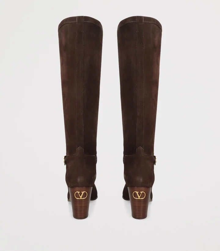 Valentino Garavani Suede Pattie Knee-High Boots 75 - Image 2