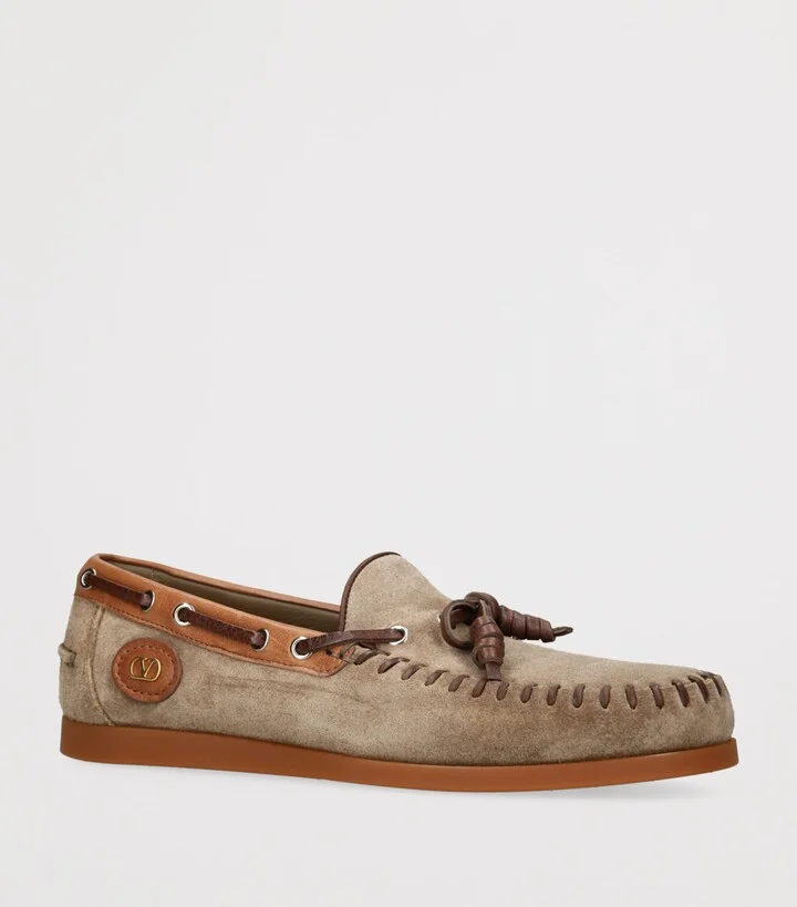Valentino Garavani Suede Tassel Boat Shoes - Image 3
