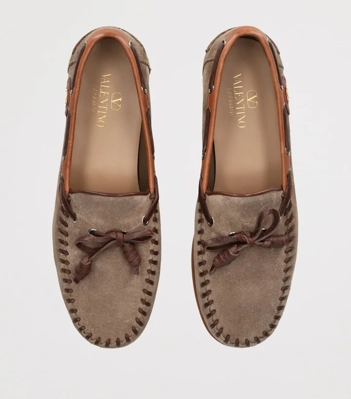 Valentino Garavani Suede Tassel Boat Shoes - Image 4