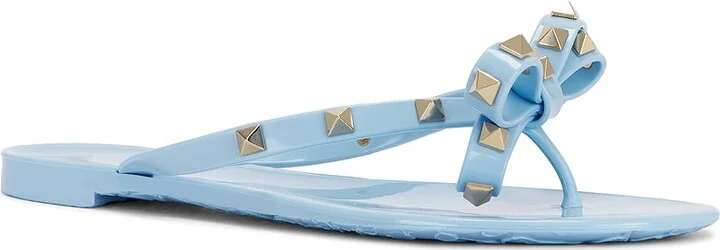 Valentino Garavani Summer Rockstud Thong Sandal in Baby Blue - Image 2