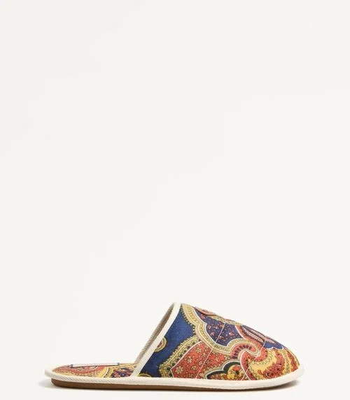 Valentino Garavani Ta Chambre Slide In Voyage Imaginaire Denim Fabric