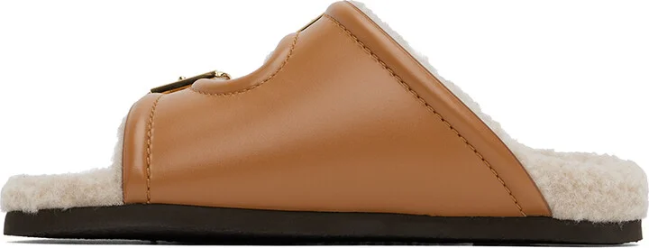 Valentino Garavani Tan Fussfriend Slide Sandals - Image 3