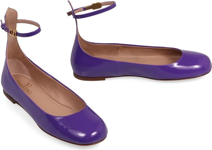 Valentino Garavani Tan-Go Leather Ballet Flats - Image 3