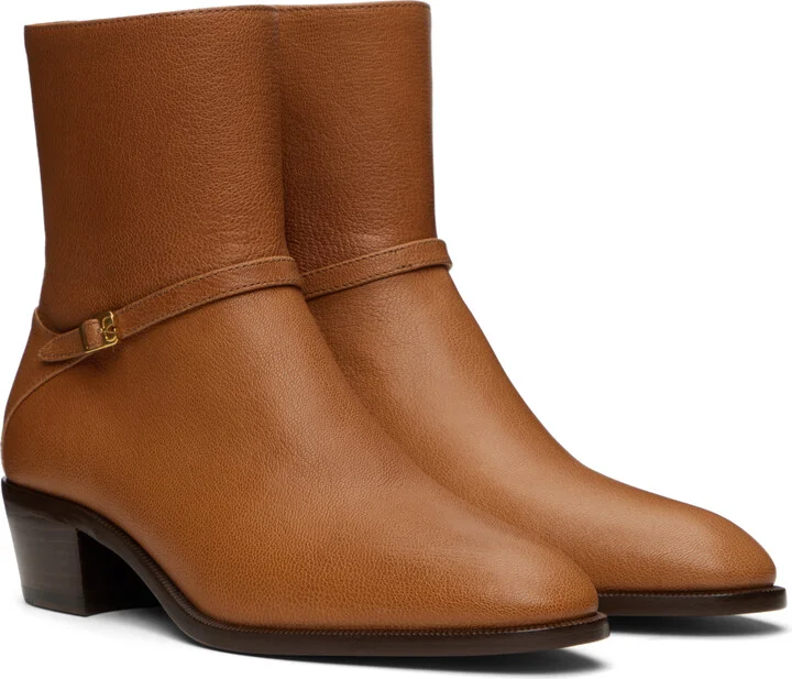 Valentino Garavani Tan Pat Boots - Image 4