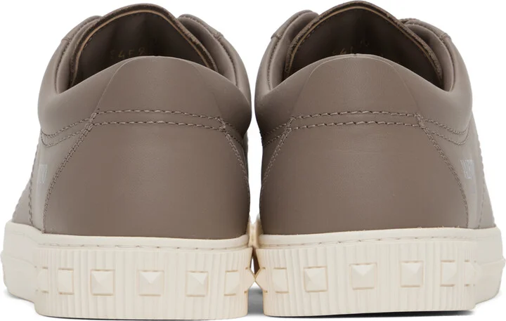 Valentino Garavani Taupe Cityplanet Calfskin Sneakers - Image 2