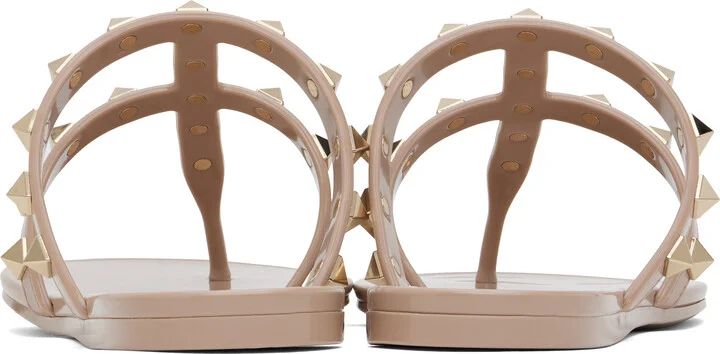 Valentino Garavani Taupe Summer Rockstud Sandals - Image 2