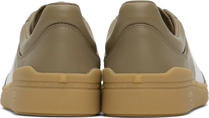 Valentino Garavani Taupe Upvillage Calfskin Sneakers - Image 2