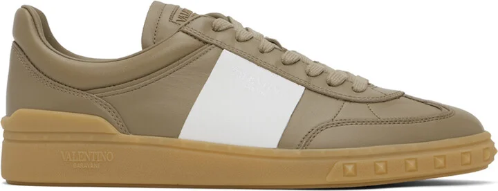 Valentino Garavani Taupe Upvillage Calfskin Sneakers