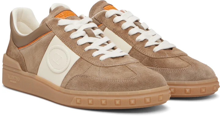 Valentino Garavani Taupe Upvillage Low Top Sneakers - Image 4