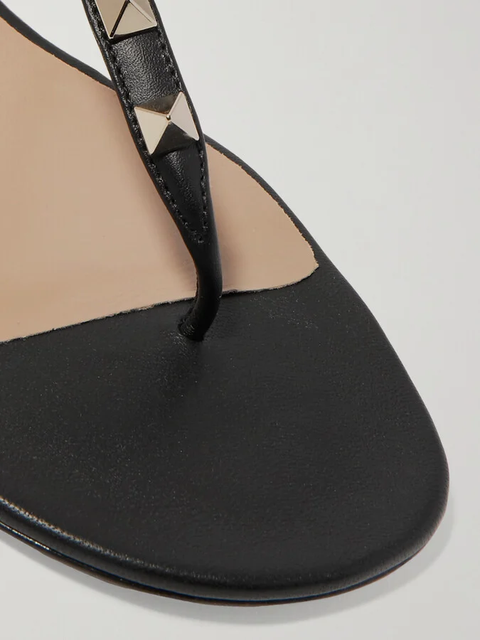 Valentino Garavani - The Rockstud Leather Sandals - Black - Image 4