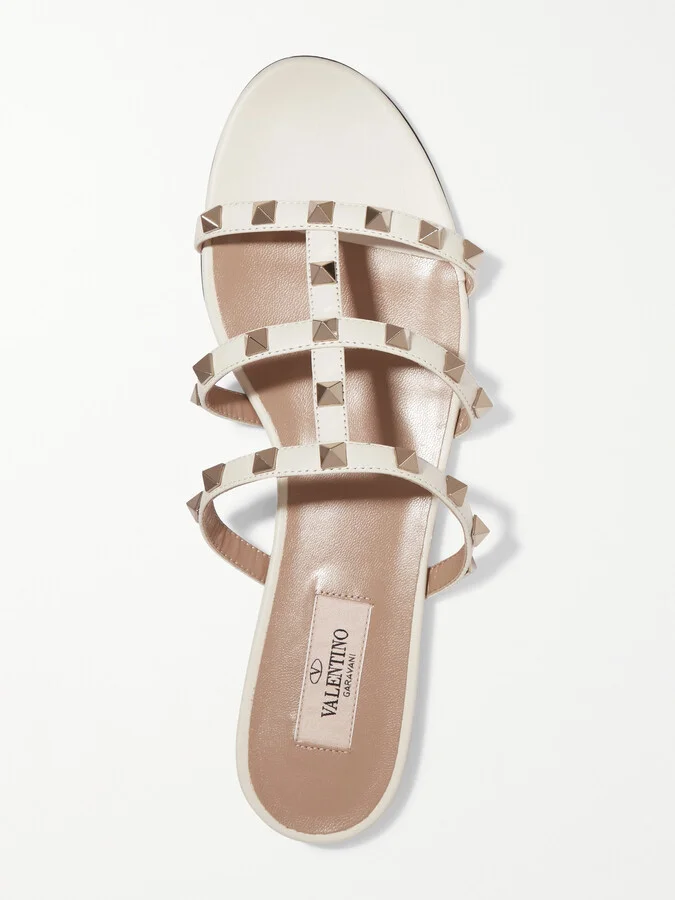 Valentino Garavani - The Rockstud Leather Sandals - Ivory - Image 5