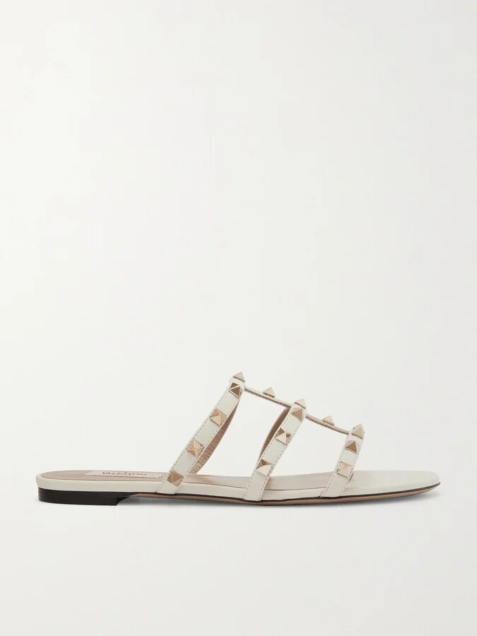 Valentino Garavani - The Rockstud Leather Sandals - Ivory