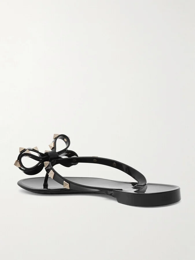 Valentino Garavani - The Rockstud Rubber Flip Flops - Black - Image 3