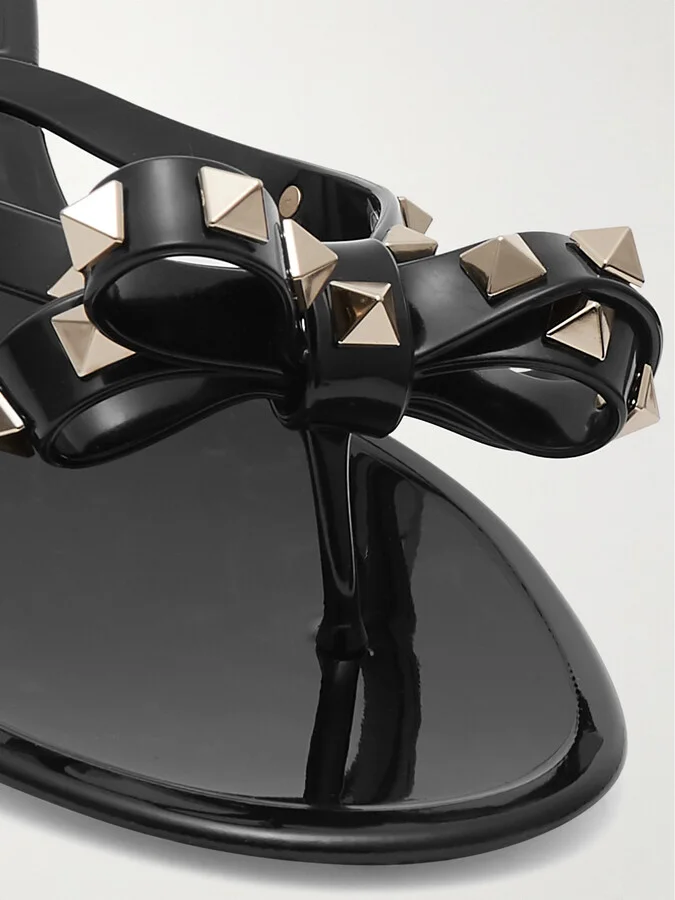 Valentino Garavani - The Rockstud Rubber Flip Flops - Black - Image 4