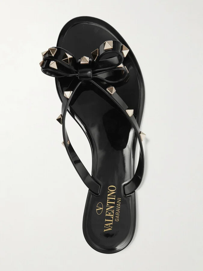 Valentino Garavani - The Rockstud Rubber Flip Flops - Black - Image 5
