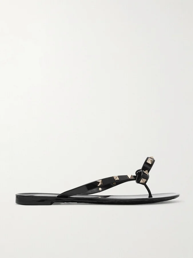 Valentino Garavani - The Rockstud Rubber Flip Flops - Black