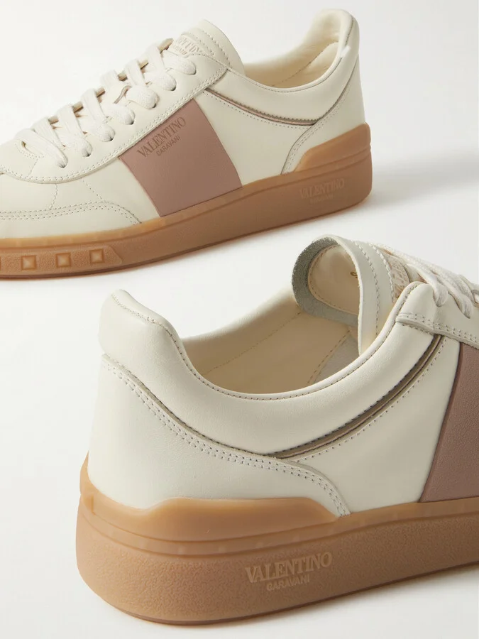 Valentino Garavani - Two-tone Leather Sneakers - White - Image 4
