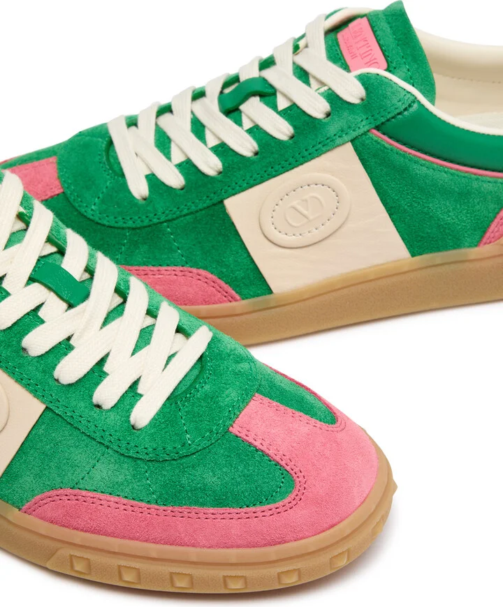 Valentino Garavani Upvillage Crosta Panelled Suede Sneakers - Image 3