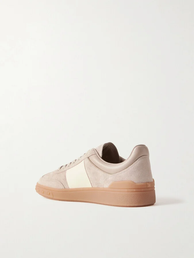 Valentino Garavani - Upvillage Leather-trimmed Suede Sneakers - Brown - Image 3