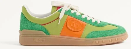 Valentino Garavani Upvillage Low Top Trainer In Crust Leather And Nylon